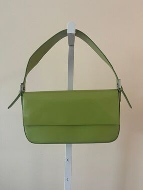 By Far Lime Green Leather Shoulder Bag
